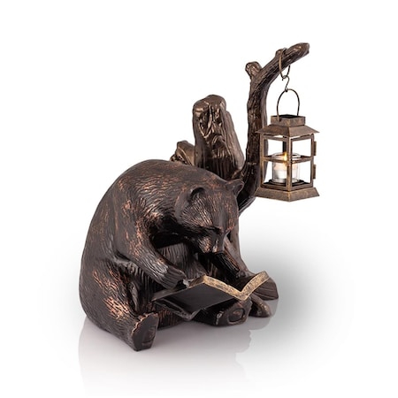 Brillantez 19.50 x 16 x 15.50 in. Booklover Bear Garden Lantern BR2488212